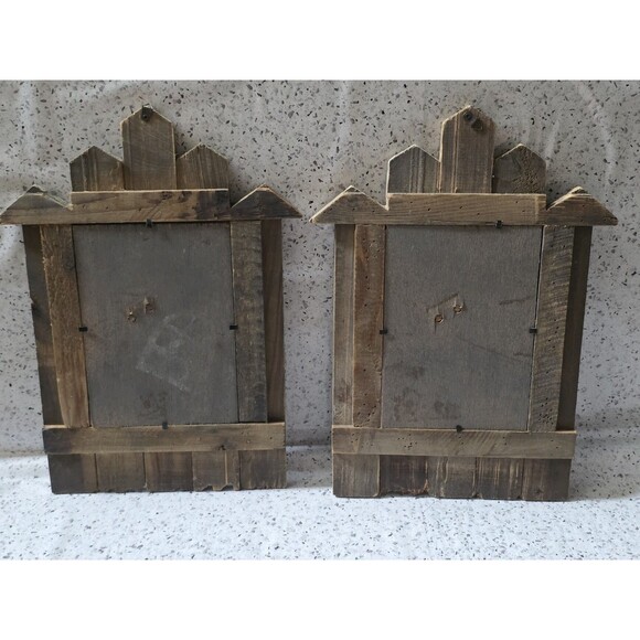 2x Barnyard Reclaimed Rustic Wood Photo Frame Primitive Set 7"x6" Farmhouse Pic - Picture 6 of 16